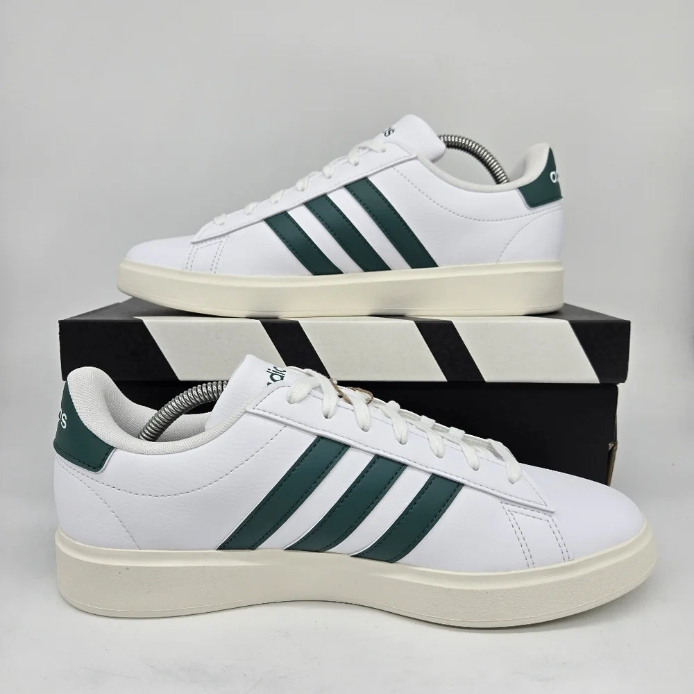 Adidas Men's Grand Court 2.0 'Cloud White Collegiate Green' Shoes JR2224 Size 11